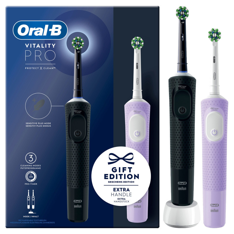Oral-B Vitality Pro D103 Duo Black/Lilac Violet + 8 zam. precision