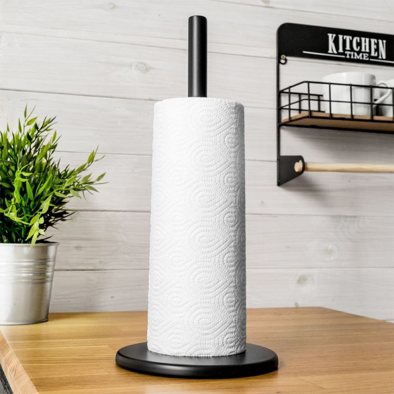 Stojak na ręcznik papierowy czarny 15x32cm