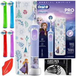 Szczoteczka Oral-B Vitality Pro D103 Frozen + etui +  zam. Kids Color x4