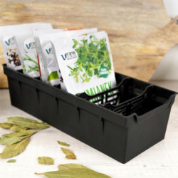 Organizer na torebki z przyprawami czarny