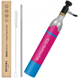 CO2 GAZ SPOŻYWCZY 425g zawór QuickConnect + Metalowa Słomka + czyścik