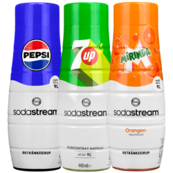 Saturator SodaStream Terra Black jedna butelka + Pepsi + Mirinda + 7up + Bolero 6szt.