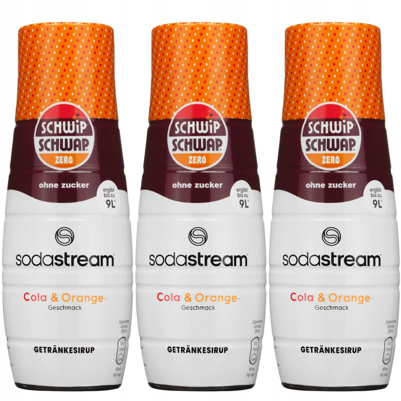 3x Syrop do SodaStream Schwip Schwap Bez Cukru 440 ml