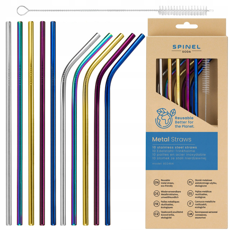 Syrop do SodaStream 7up + Metalowe słomki SpinelSoda x10