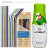 Syrop do SodaStream 7UP Free Zero Cukru + Metalowe słomki SpinelSoda x10