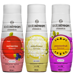3x Syrop do SodaStream Red Berries Zero 440ml + Elderflower Zero 440ml + Passionfruit Zero 440ml
