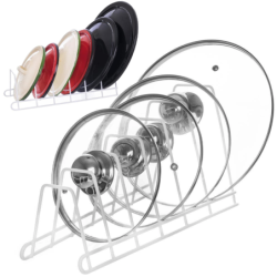 Stojak na pokrywki i talerze metalowy