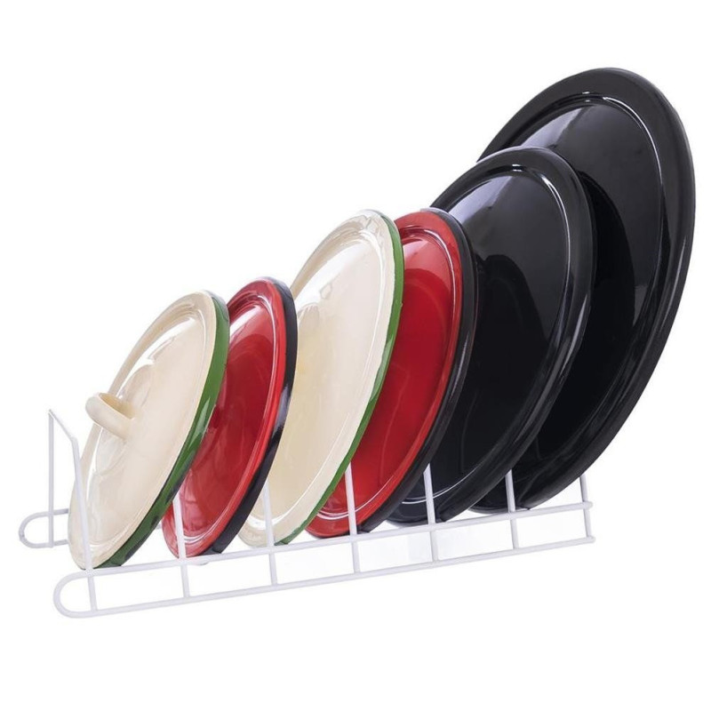 Stojak na pokrywki i talerze metalowy