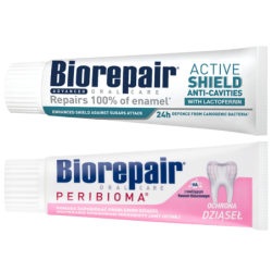 Pasta do zębów Biorepair Aktywna Tarcza 75ml + Pasta do zębów Biorepair Ochrona Dziąseł 75ml