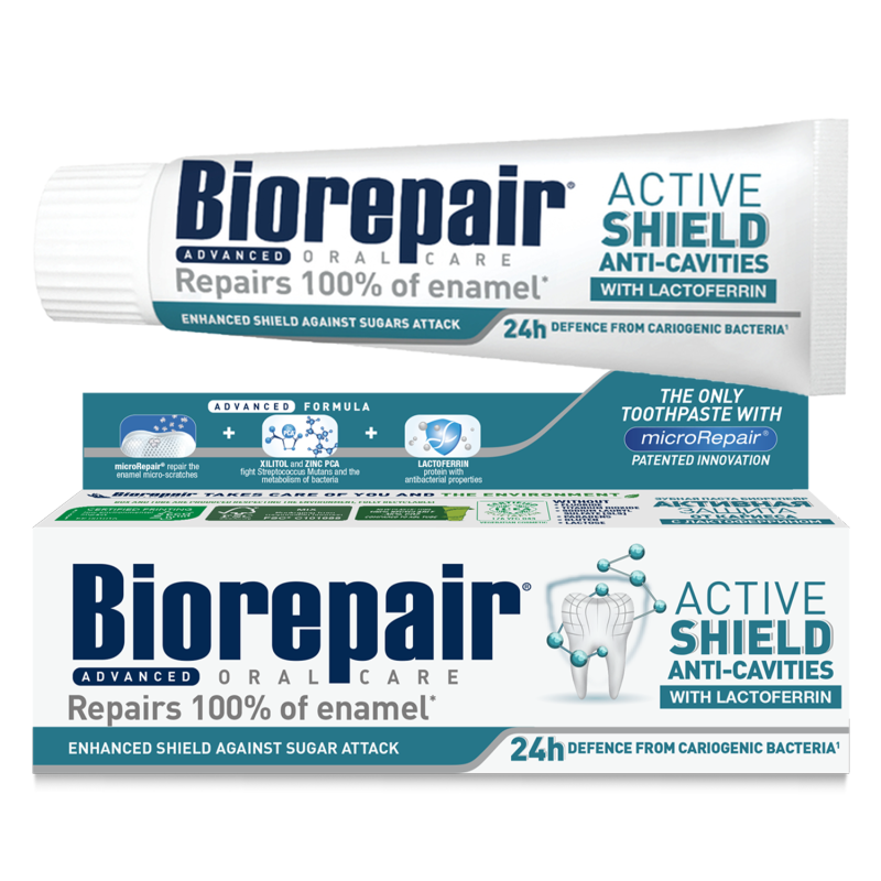 Pasta do zębów Biorepair Aktywna Tarcza 75ml + Pasta do zębów Biorepair Ochrona Dziąseł 75ml