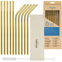 Metalowe słomki SpinelSoda x10 Gold
