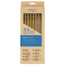 Metalowe słomki SpinelSoda x10 Gold