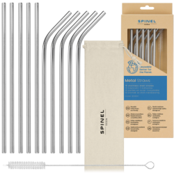 Metalowe słomki SpinelSoda x10 Silver