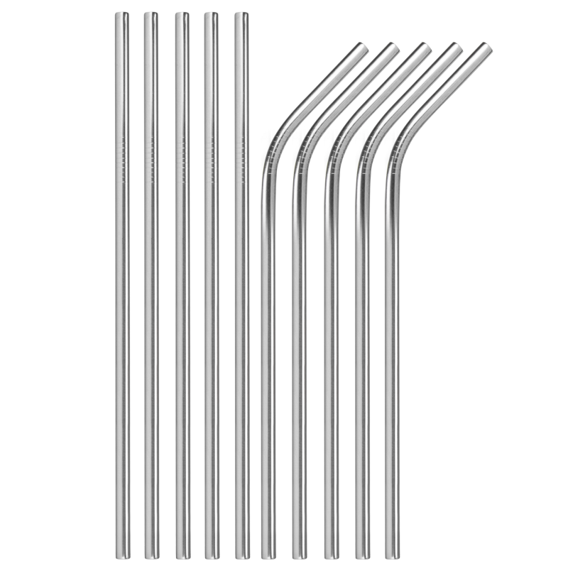 Metalowe słomki SpinelSoda x10 Silver