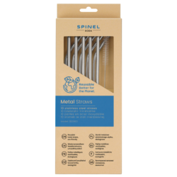 Metalowe słomki SpinelSoda x10 Silver