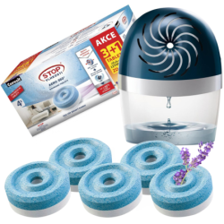 4x tabletka pochłaniacz Ceresit 450g 1xlawenda 3x zwykła + Urządzenie niebieskie Pochłaniacz Ceresit Aero 360