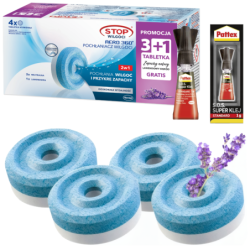 4x tabletka pochłaniacz Ceresit 450g 1xlawenda 3x zwykła + Klej Pattex S.O.S. Super Klej Standard 1g
