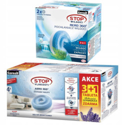 4x tabletka pochłaniacz Ceresit 450g 1xlawenda 3x zwykła + 2x tabletka pochłaniacz 450g Ceresit górski wodospad