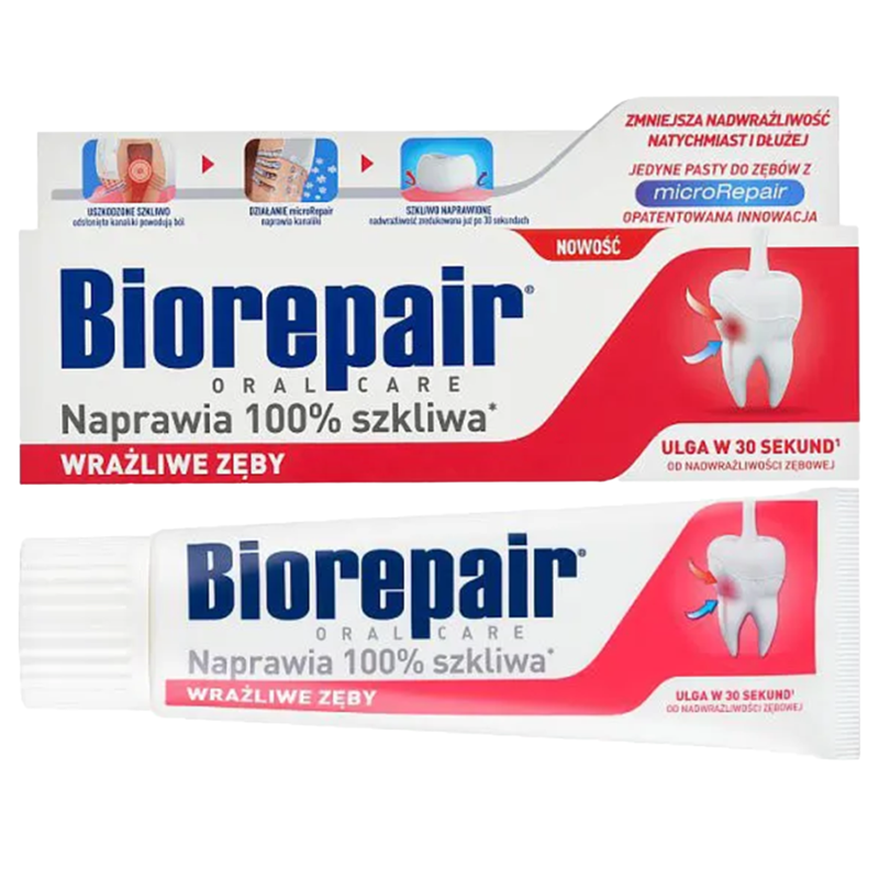 2x Końcówka Philips Diamond Clean Black HX6061/13 z HX6068/13 + Pasta do zębów Biorepair Wrażliwe Zęby 75ml