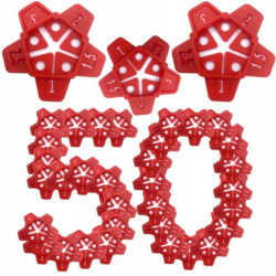 Gwiazdki dystansowe do poziomowania płytek (zestaw po 50 sztuk) + Narożnik do poziomowania płytek (zestaw po 25 sztuk)