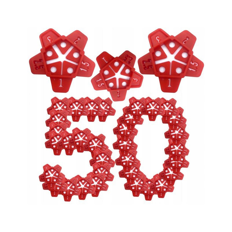 Gwiazdki dystansowe do poziomowania płytek (zestaw po 50 sztuk) + Narożnik do poziomowania płytek (zestaw po 25 sztuk)