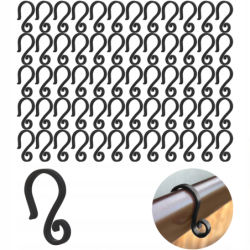 HACZYKI DO RYNNY NA LAMPKI DEKORACJE 60 SZT. HOOK000017-B