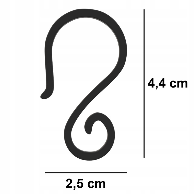 HACZYKI DO RYNNY NA LAMPKI DEKORACJE 60 SZT. HOOK000017-B