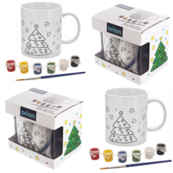 2x Kubek do malowania z farbkami 350ml Choinka