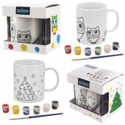 Kubek do malowania z farbkami 350ml Choinka + Kubek do malowania z farbkami 330ml