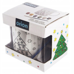 Kubek do malowania z farbkami 350ml Choinka + Kubek do malowania z farbkami 330ml