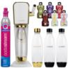 Saturator SodaStream Art White/Gold jedna butelka + Butelki SodaStream 1L Fuse Dwupak Czarne + bolero