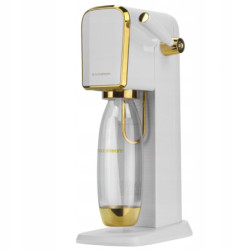Saturator SodaStream Art White/Gold jedna butelka + Butelki SodaStream 1L Fuse Dwupak Czarne + bolero