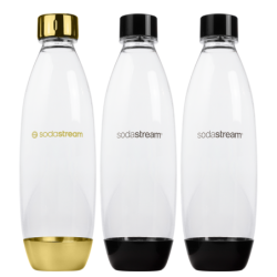 Saturator SodaStream Art White/Gold jedna butelka + Butelki SodaStream 1L Fuse Dwupak Czarne + bolero
