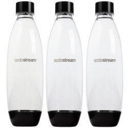 Saturator SodaStream Terra Black jedna butelka + Butelki SodaStream 1L Fuse Dwupak Czarne + Smycz do butelki Spinel + Bolero