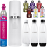 Saturator SodaStream Terra White + jedna butelka + Butelki SodaStream 1L Fuse Dwupak Czarne + Bolero