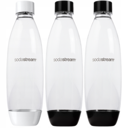 Saturator SodaStream Terra White + jedna butelka + Butelki SodaStream 1L Fuse Dwupak Czarne + Bolero
