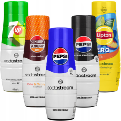 5x Syrop SodaStream Pepsi, Pepsi MAX, lipton brzoskwinia zero, 7UP, Schwip Schwap zero
