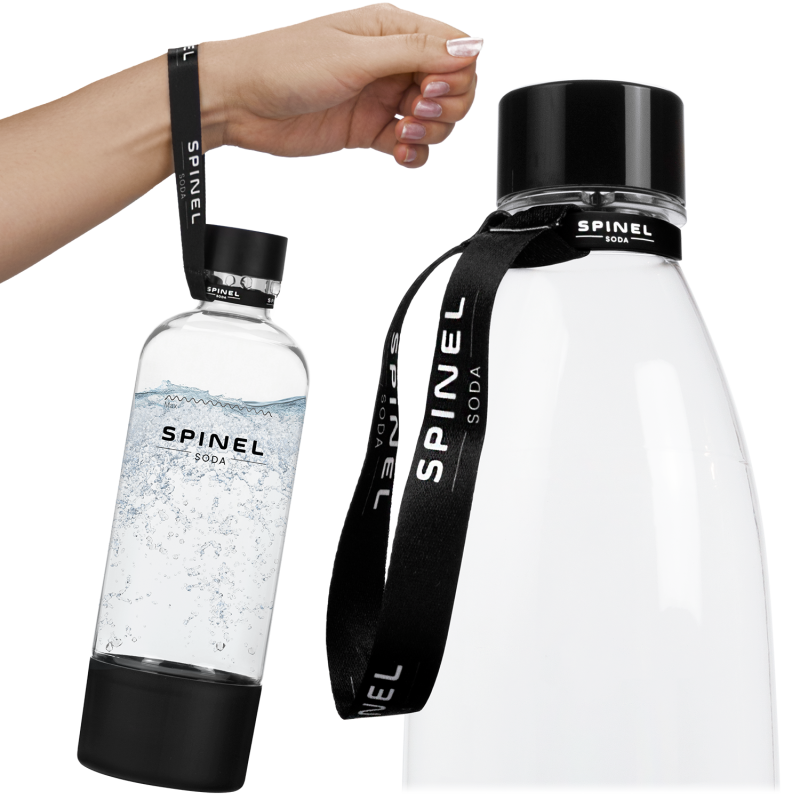 Saturator SodaStream Terra Black + 2 butelki + 4 syropy (Pepsi, Pepsi Max, 7up, Mirinda) + smycz Spinel