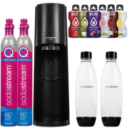 Saturator SodaStream Terra Black + 2 butelki + Nabój CO2 SodaStream do Saturatora QuickConnect +  Bolero