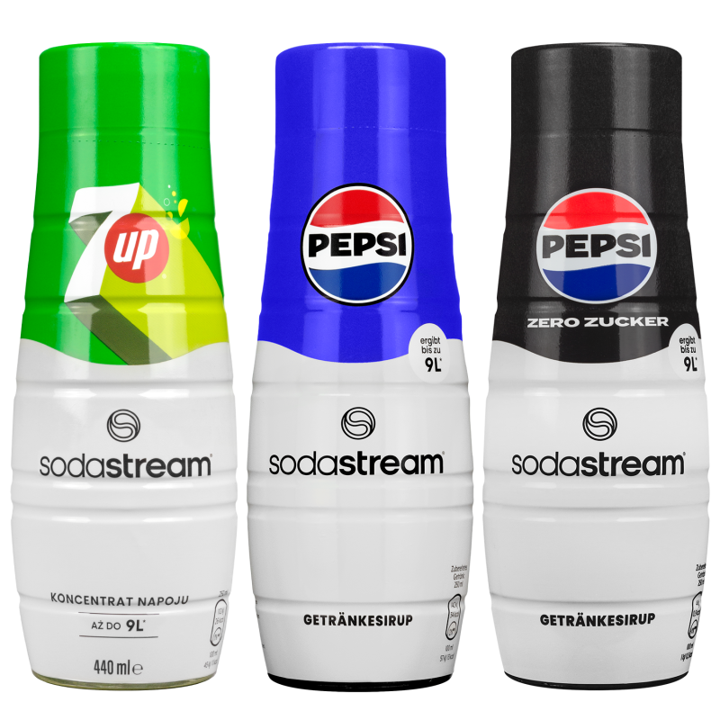 Saturator SodaStream Terra Black + 2 butelki + 3x syrop (Pepsi, 7up, Pepsi Max)