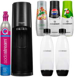 Saturator SodaStream Terra Black + 2 butelki + Syrop do SodaStream Pepsi max, mirinda light,7up free, 440 ml