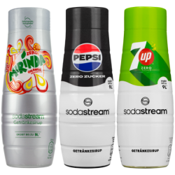 Saturator SodaStream Terra Black + 2 butelki + Syrop do SodaStream Pepsi max, mirinda light,7up free, 440 ml