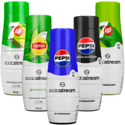 5x Syrop SodaStream Pepsi, Pepsi MAX, 7UP ZERO, 7UP, Lipton Zielona Herbata