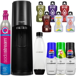 Saturator SodaStream Terra Black jedna butelka + Pepsi + Pepsi Max + 7up + Bolero 6 szt.