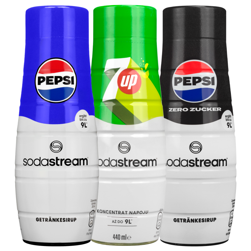 Saturator SodaStream Terra Black jedna butelka + Pepsi + Pepsi Max + 7up + Bolero 6 szt.