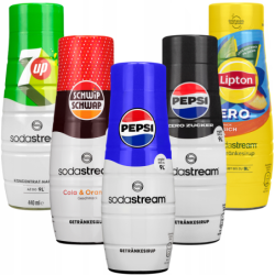 5x Syrop SodaStream Pepsi, Pepsi MAX, lipton brzoskwinia zero, 7UP, Schwip Schwap