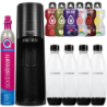 Saturator SodaStream Terra Black + 2 butelki + Dwupak Butelki 1L Fuse Czarne + Bolero