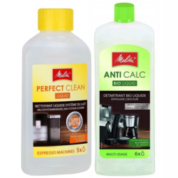 Płyn czyszczący Melitta Perfect Clean 250ml + Odkamieniacz Melitta AntiCalc BIO Liquid
