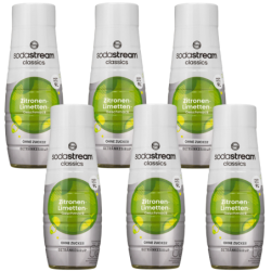 6x Syrop do SodaStream Cytryna Limonka Bez Cukru 440ml