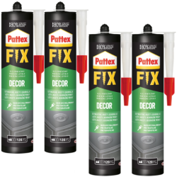 4x Klej montażowy Pattex Fix Decor 380g